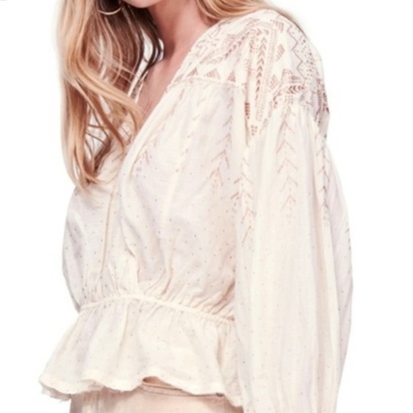 Free People Counting Stars shimmer pleasant blouse - Picture 2 of 9